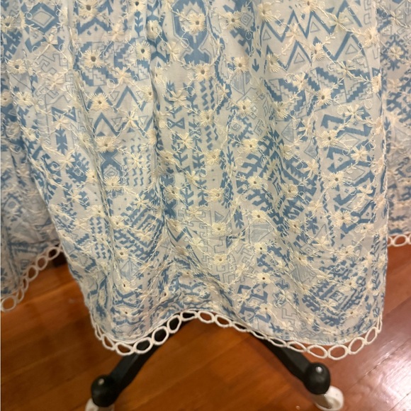 Aqua 100% Bloomingdale’s exclusive Elegant Blue and White Eyelet Dress - Picture 12 of 13